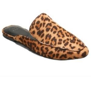 A NEW DAY Cardi Brown Leopard Mules Clogs Slides Animal Print